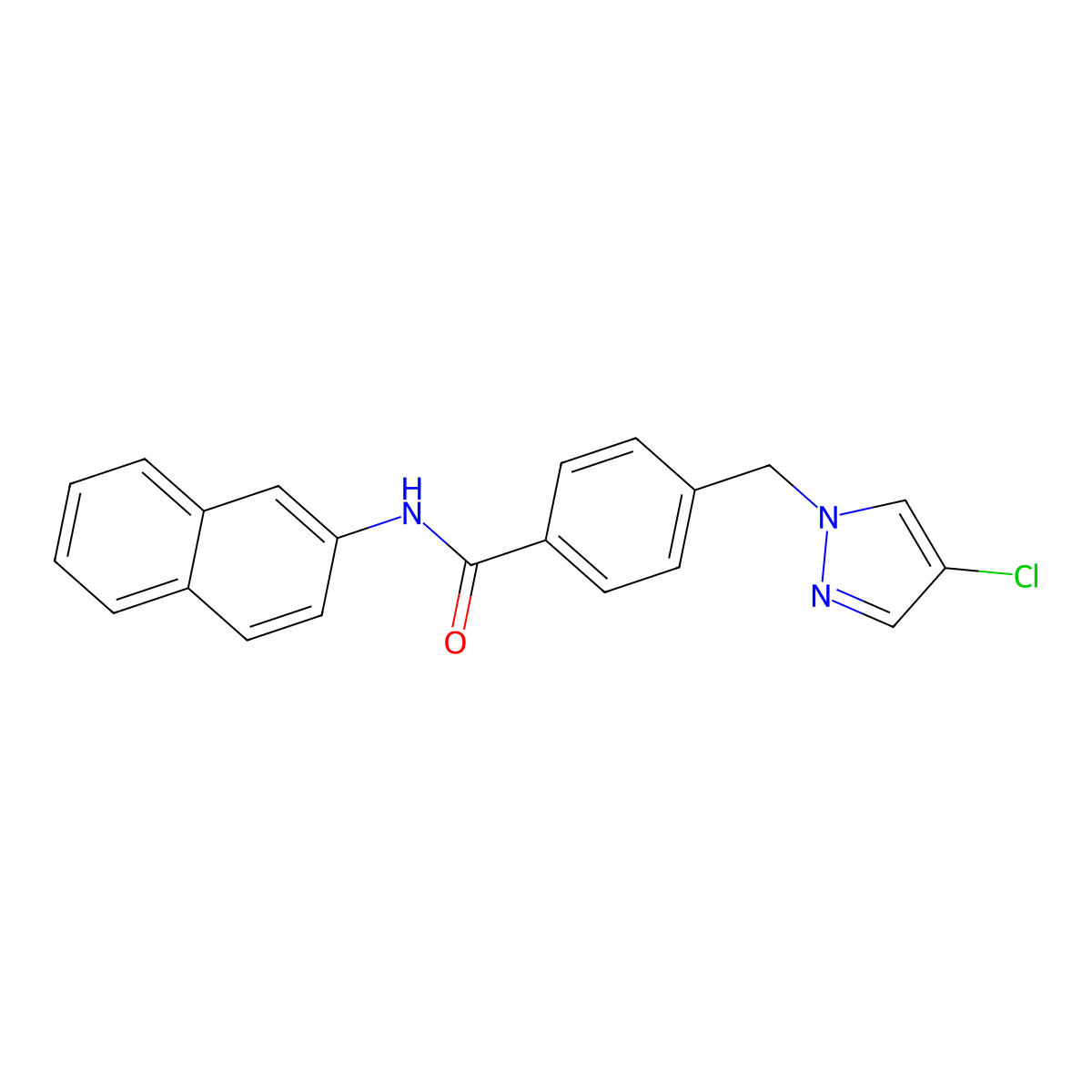 4-[(4-chloropyrazol-1-yl)methyl]-N-naphthalen-2-ylbenzamide molecular structure, CAS 515150-27-3