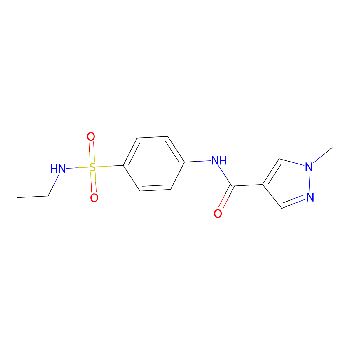 N-[4-(ethylsulfamoyl)phenyl]-1-methylpyrazole-4-carboxamide molecular structure, CAS 515150-33-1