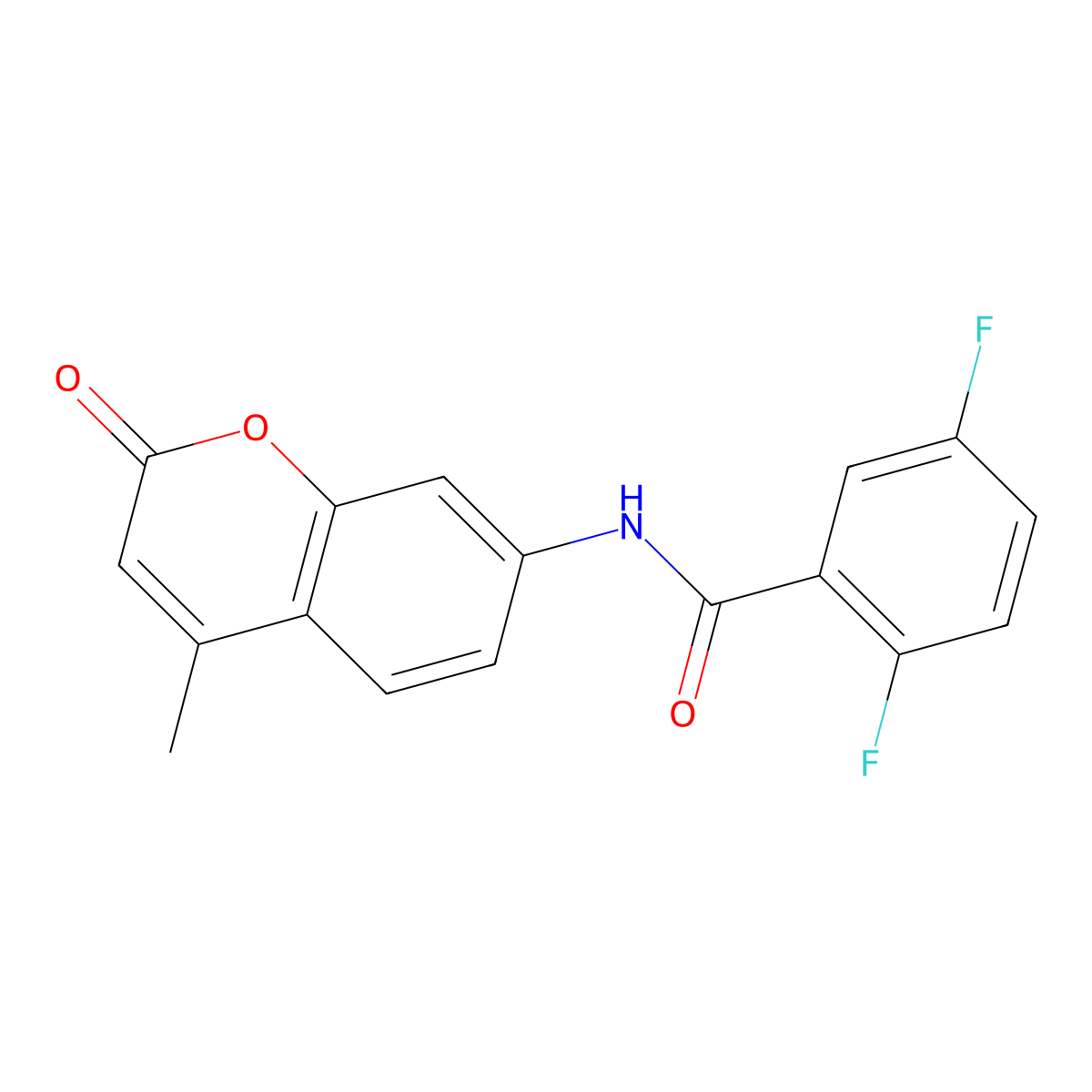 2,5-difluoro-N-(4-methyl-2-oxo-2H-chromen-7-yl)benzamide molecular structure, CAS 515150-69-3