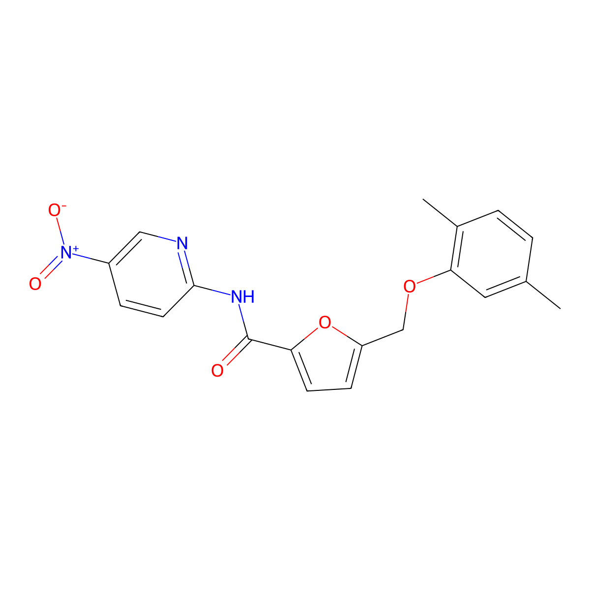 5-[(2,5-dimethylphenoxy)methyl]-N-(5-nitropyridin-2-yl)furan-2-carboxamide molecular structure, CAS 515150-81-9