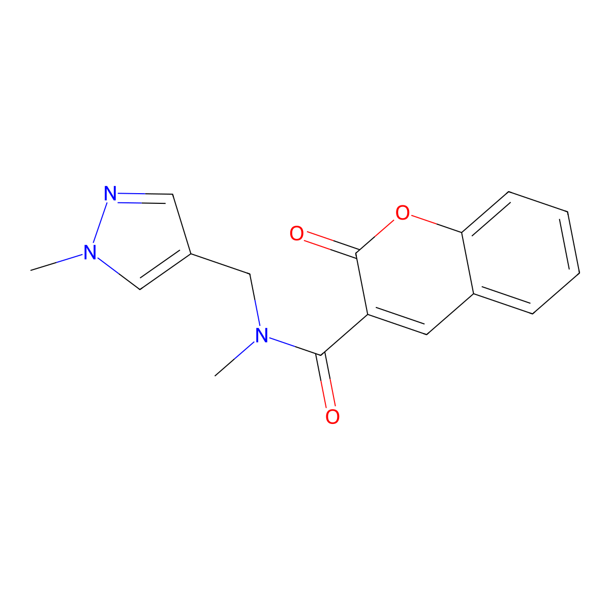 N-methyl-N-[(1-methyl-1H-pyrazol-4-yl)methyl]-2-oxo-2H-chromene-3-carboxamide molecular structure, CAS 515151-16-3