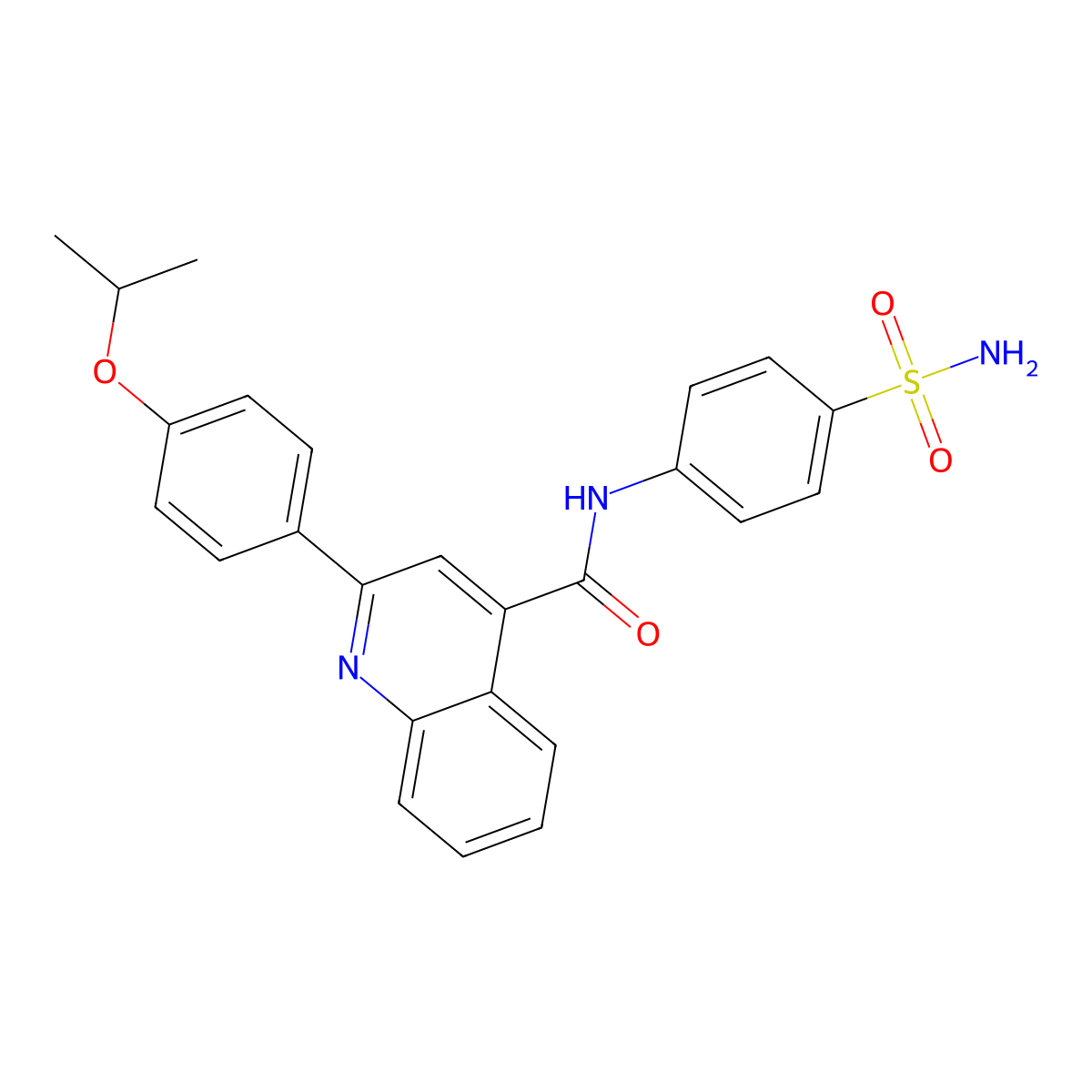 2-(4-propan-2-yloxyphenyl)-N-(4-sulfamoylphenyl)quinoline-4-carboxamide molecular structure, CAS 515151-19-6