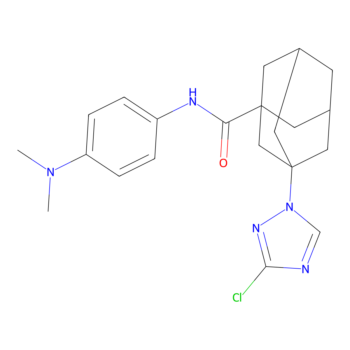 3-(3-chloro-1H-1,2,4-triazol-1-yl)-N-[4-(dimethylamino)phenyl]-1-adamantanecarboxamide molecular structure, CAS 515151-32-3