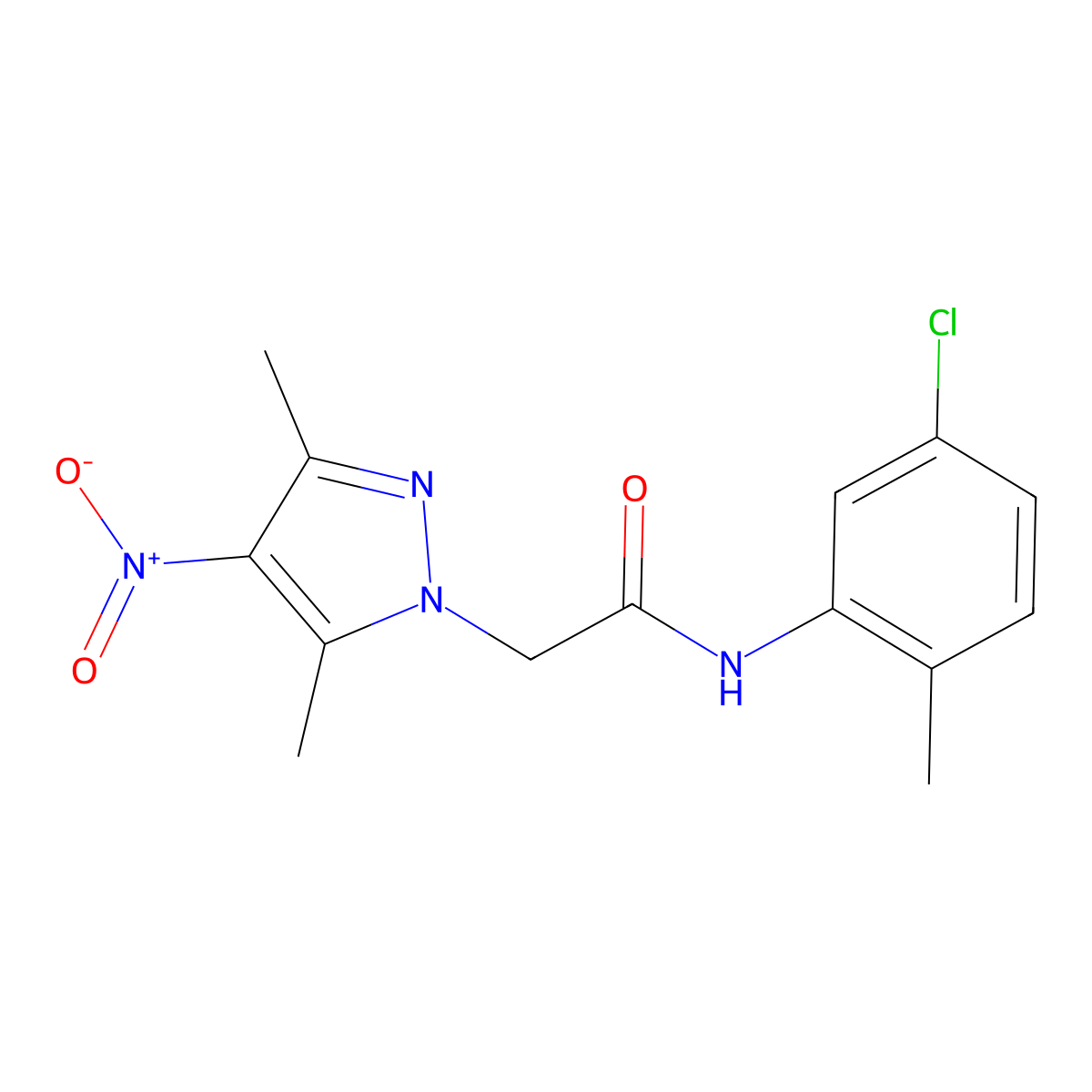 N-(5-chloro-2-methylphenyl)-2-(3,5-dimethyl-4-nitropyrazol-1-yl)acetamide molecular structure, CAS 515151-73-2