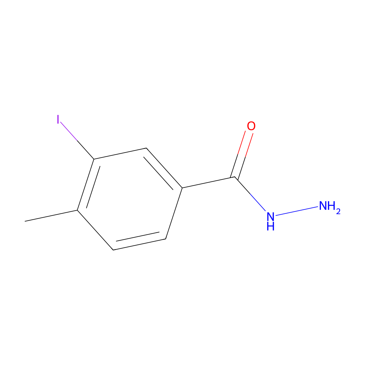 3-Iodo-4-methylbenzohydrazide molecular structure, CAS 515153-82-9