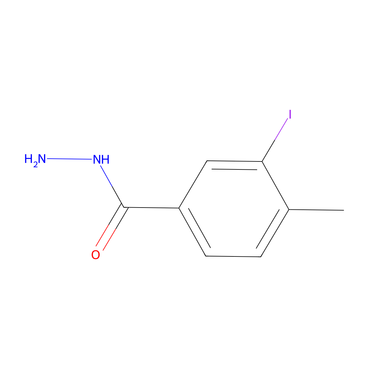 3-Iodo-4-methylbenzohydrazide molecular structure, CAS 515153-82-9