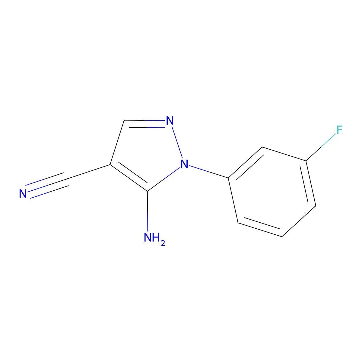 5-Amino-1-(3-fluorophenyl)-1H-pyrazole-4-carbonitrile molecular structure, CAS 51516-71-3