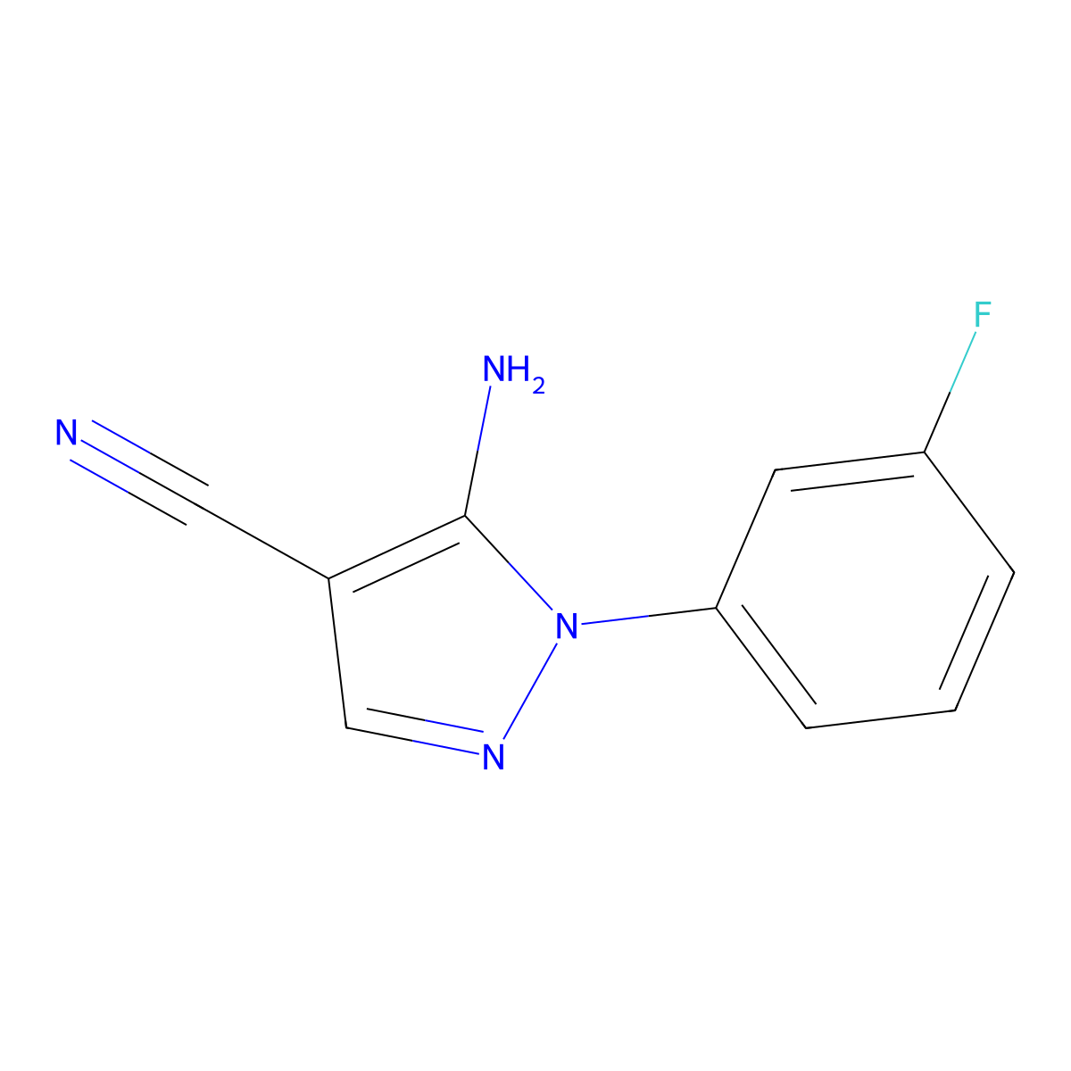 5-Amino-1-(3-fluorophenyl)-1H-pyrazole-4-carbonitrile molecular structure, CAS 51516-71-3