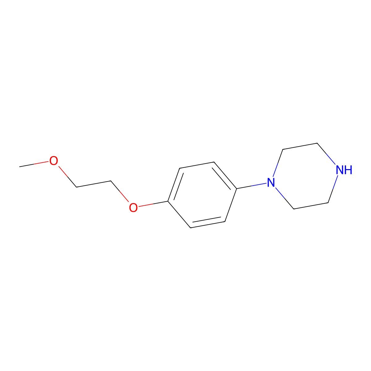 1-[4-(2-Methoxyethoxy)phenyl]piperazine molecular structure, CAS 515160-72-2