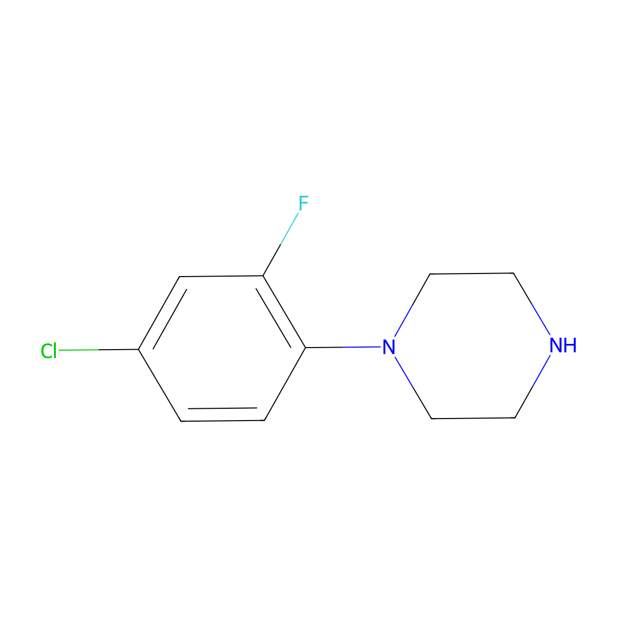 1-(4-Chloro-2-fluorophenyl)piperazine molecular structure, CAS 515160-75-5