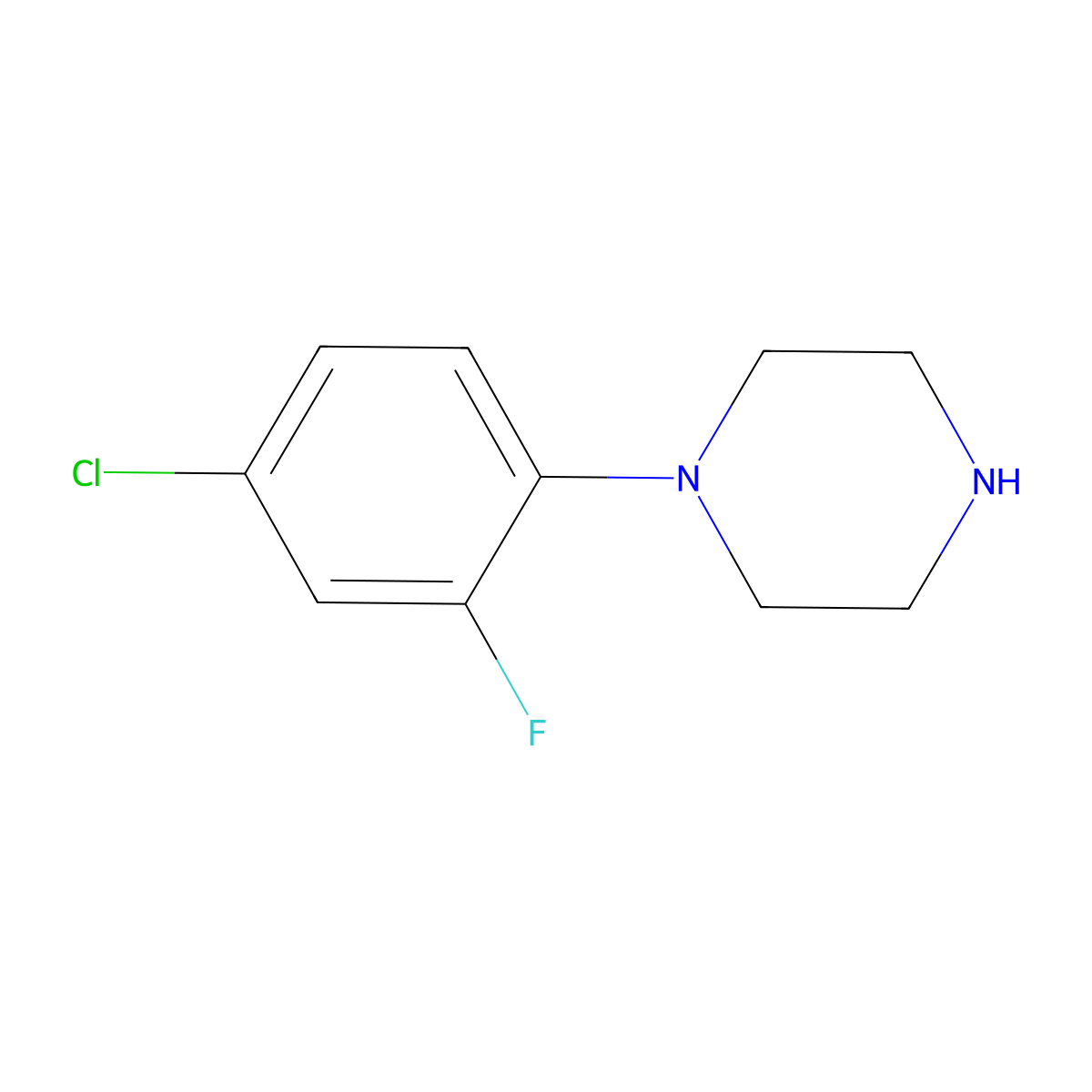 1-(4-Chloro-2-fluorophenyl)piperazine molecular structure, CAS 515160-75-5