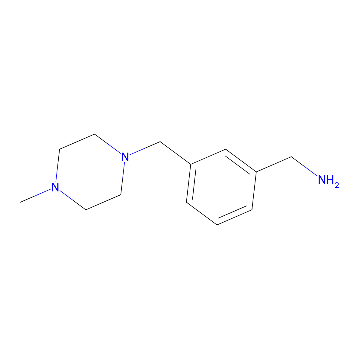 1-{3-[(4-Methylpiperazin-1-yl)methyl]phenyl}methanamine molecular structure, CAS 515162-19-3