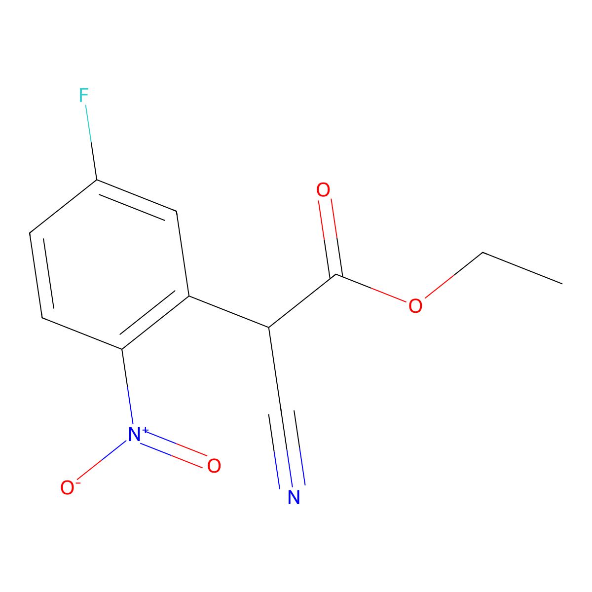 Ethyl 2-cyano-2-(5-fluoro-2-nitrophenyl)acetate molecular structure, CAS 515163-86-7