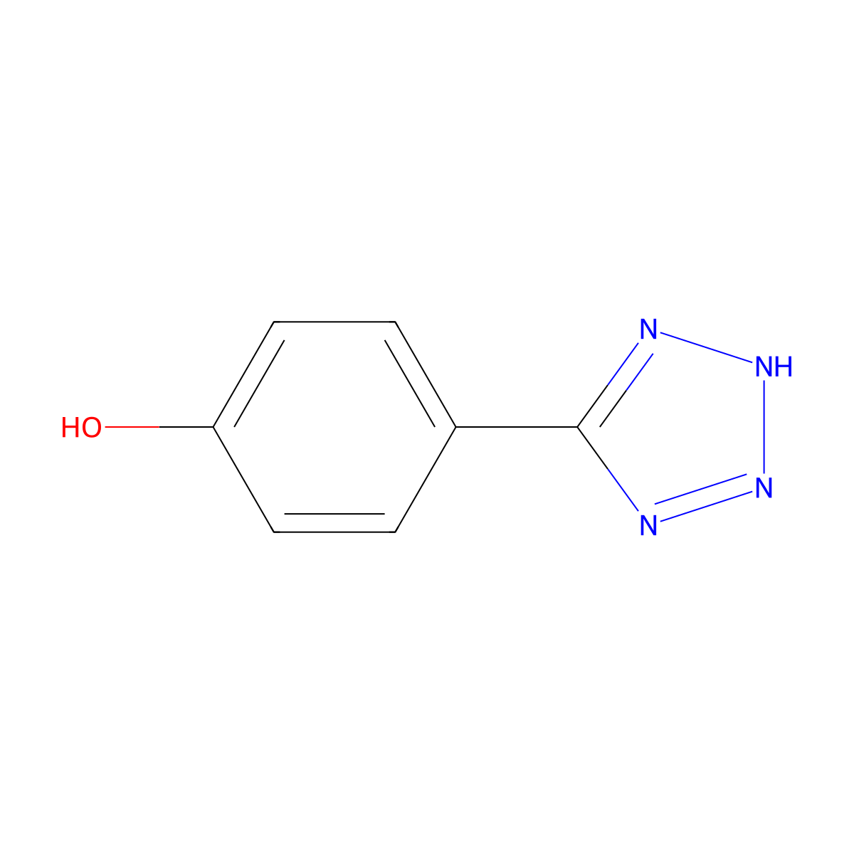 4-(1H-1,2,3,4-tetrazol-5-yl)phenol molecular structure, CAS 51517-88-5