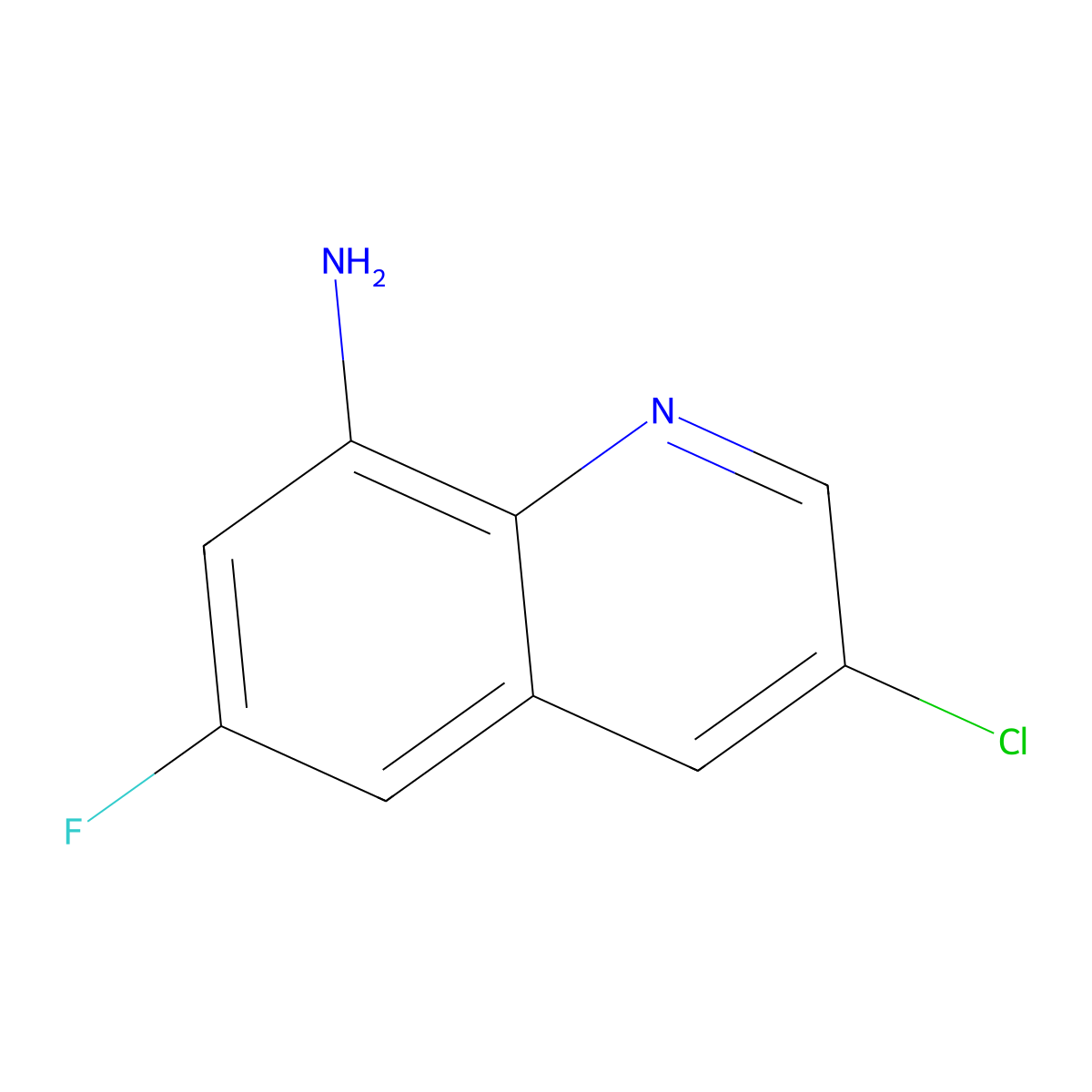 3-Chloro-6-fluoroquinolin-8-amine molecular structure, CAS 515170-52-2