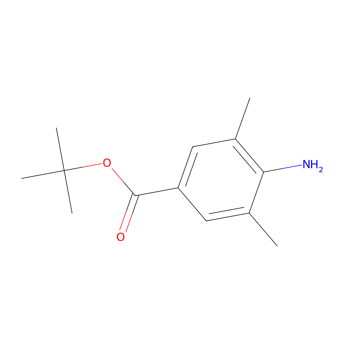 Tert-butyl 4-amino-3,5-dimethylbenzoate molecular structure, CAS 515174-10-4
