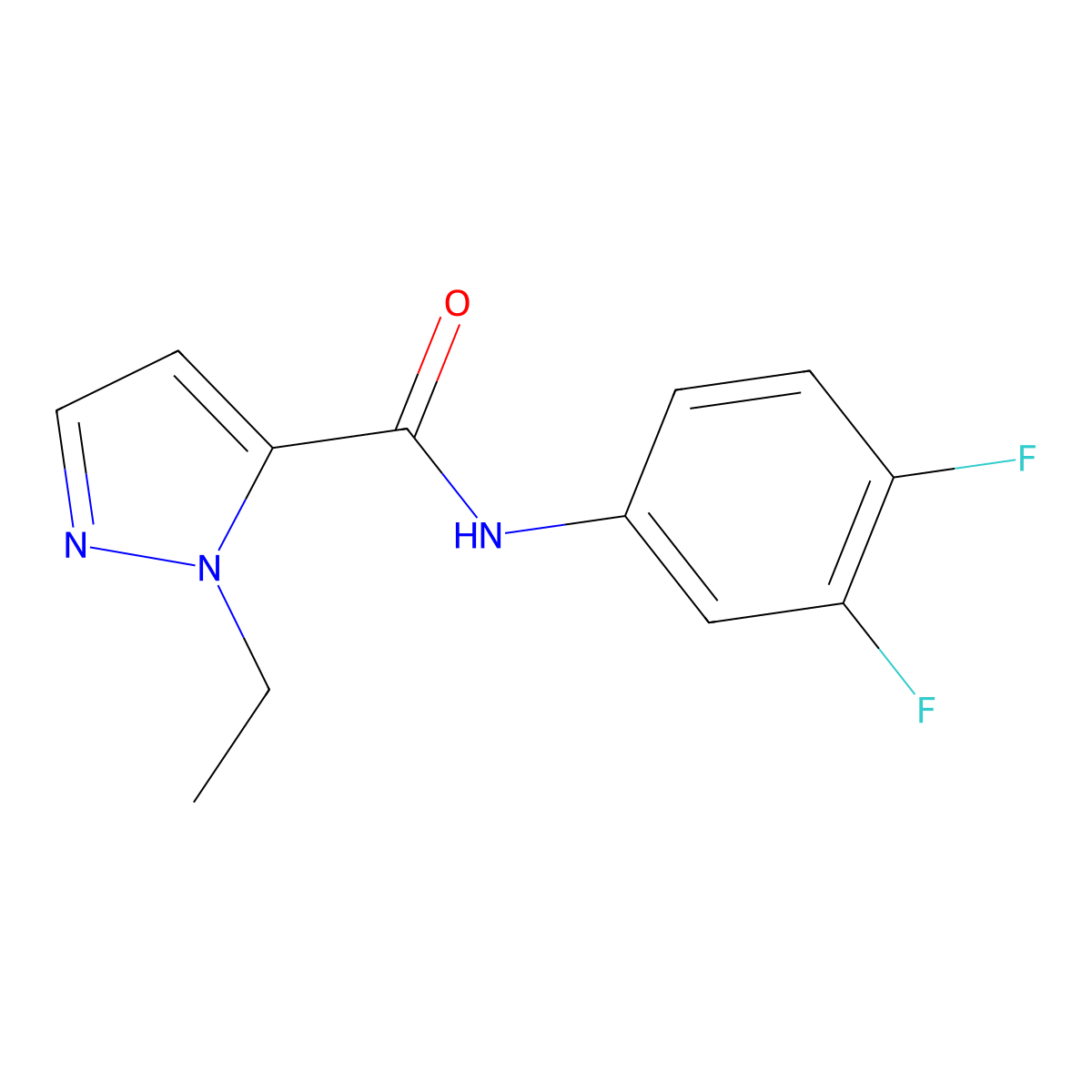 N-(3,4-difluorophenyl)-1-ethyl-1H-pyrazole-5-carboxamide molecular structure, CAS 515174-64-8