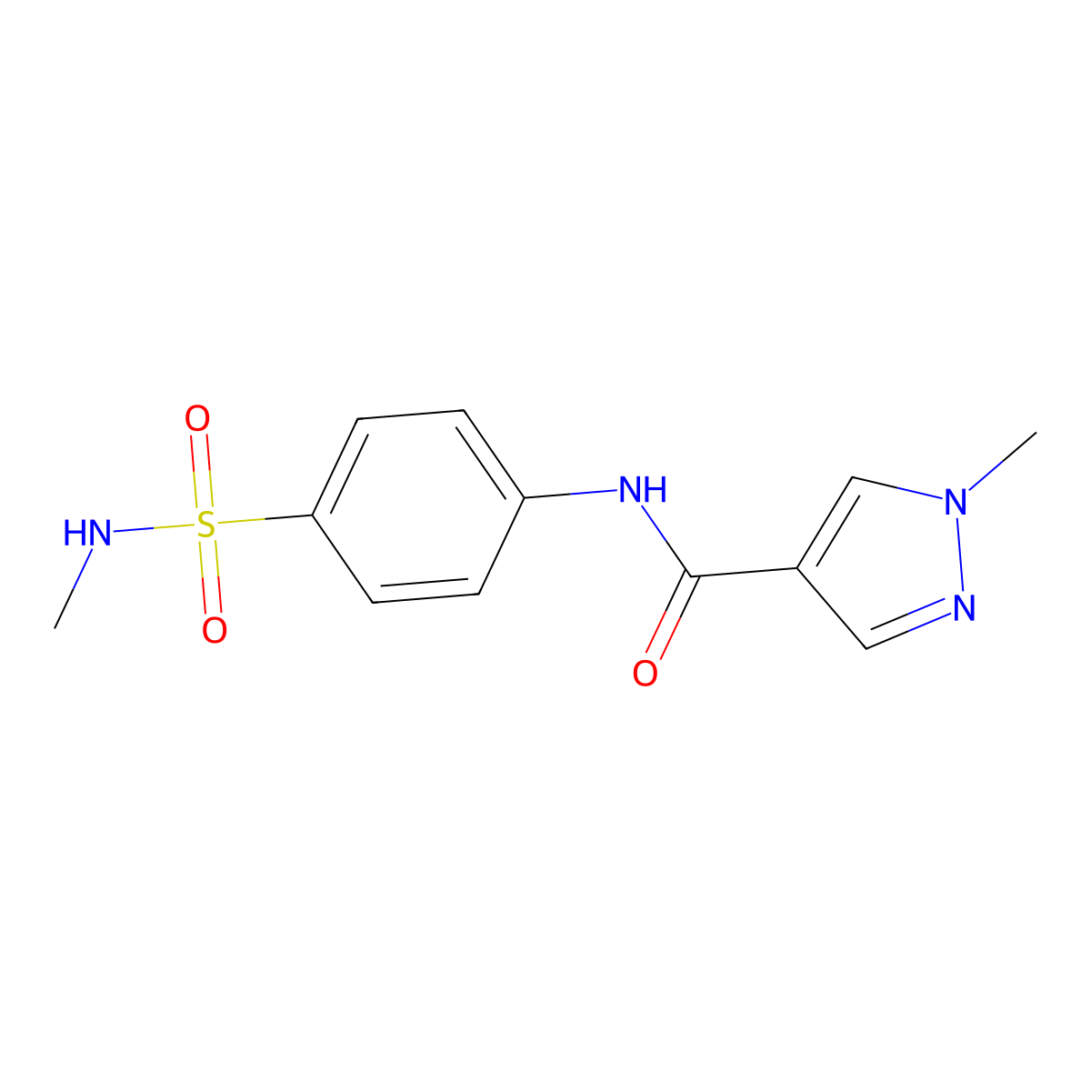 1-methyl-N-[4-(methylsulfamoyl)phenyl]pyrazole-4-carboxamide molecular structure, CAS 515175-13-0
