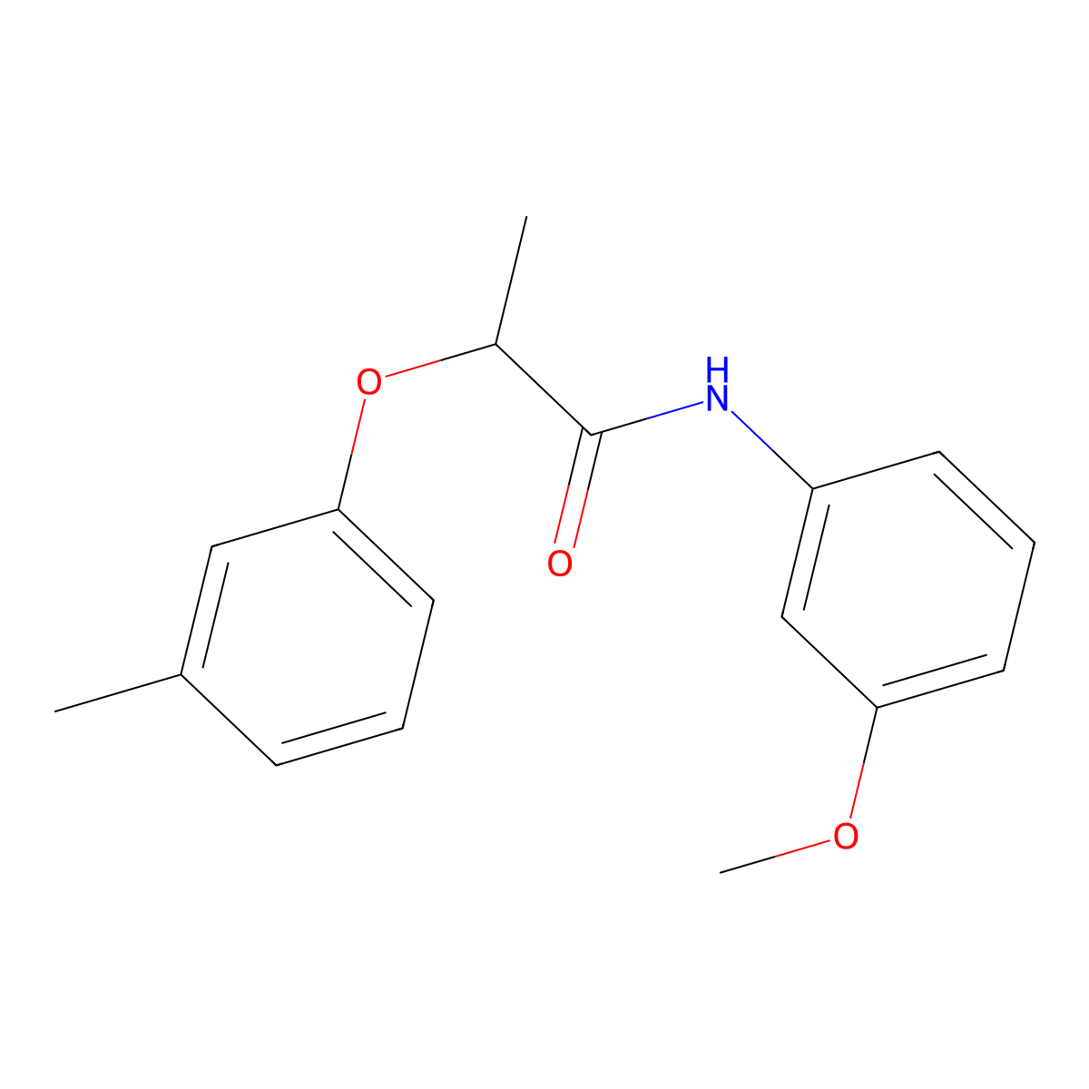 N-(3-methoxyphenyl)-2-(3-methylphenoxy)propanamide molecular structure, CAS 515175-64-1