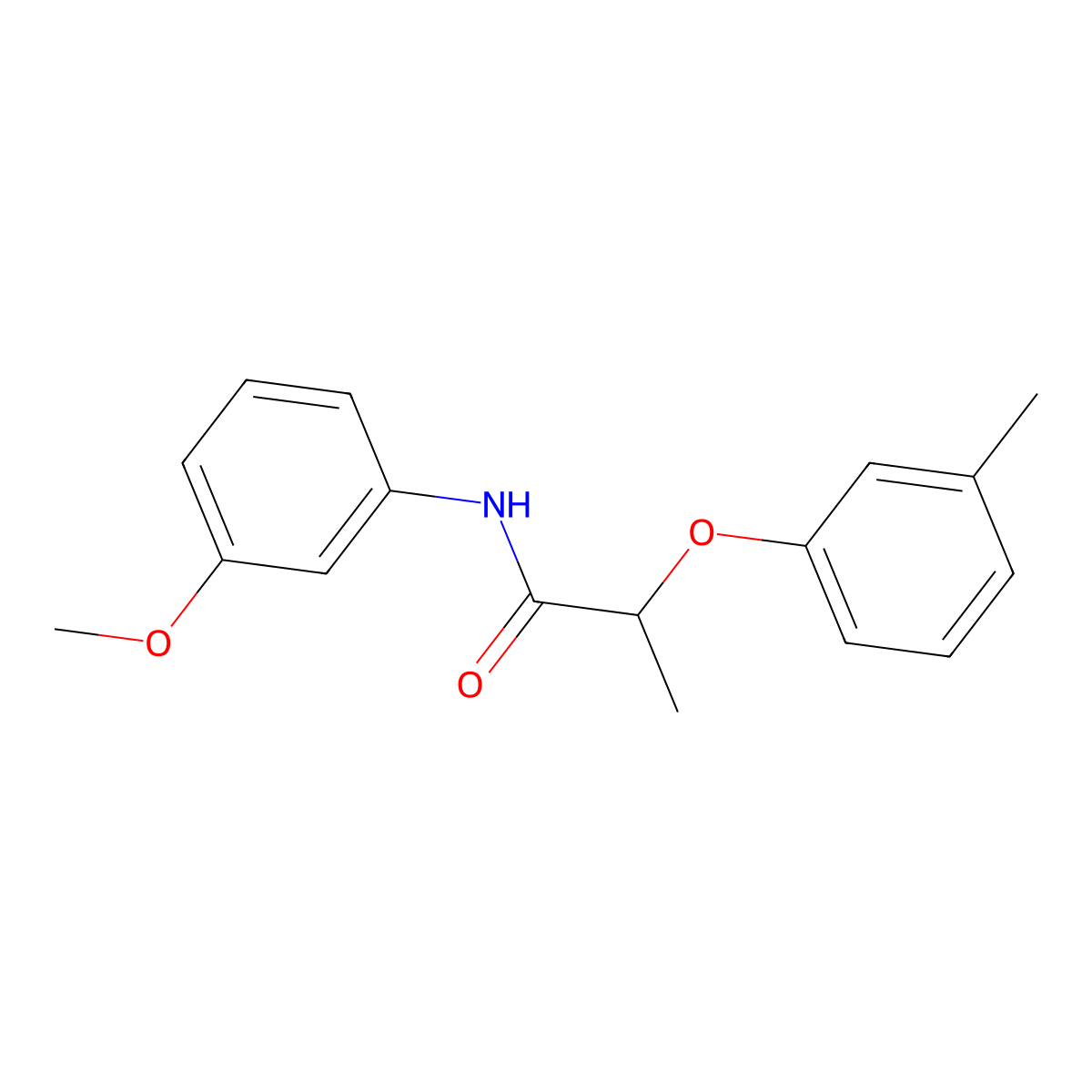 N-(3-methoxyphenyl)-2-(3-methylphenoxy)propanamide molecular structure, CAS 515175-64-1