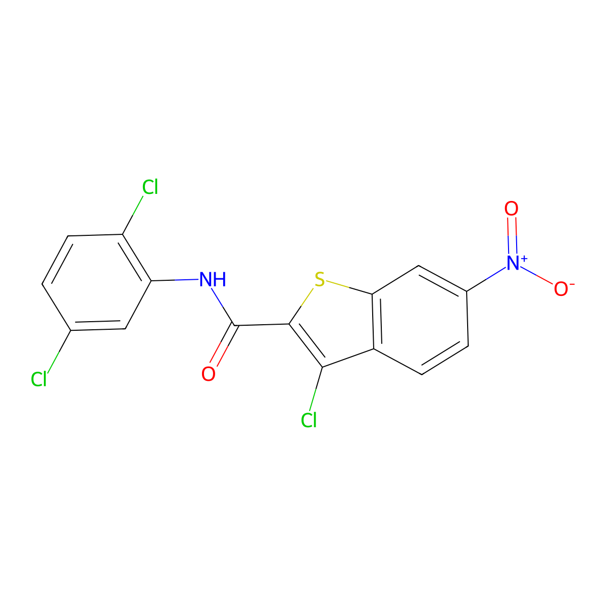 3-chloro-N-(2,5-dichlorophenyl)-6-nitro-1-benzothiophene-2-carboxamide molecular structure, CAS 515175-82-3