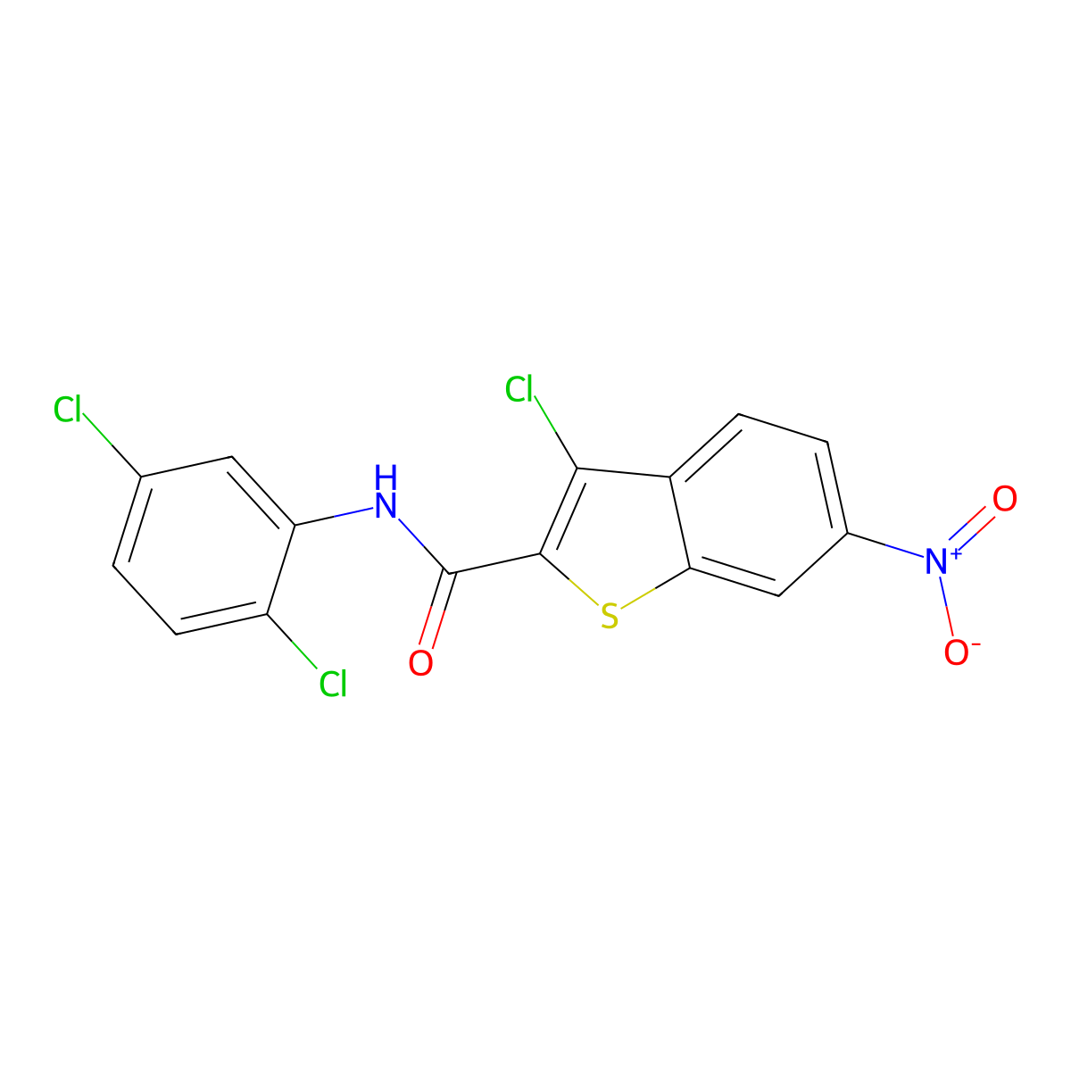 3-chloro-N-(2,5-dichlorophenyl)-6-nitro-1-benzothiophene-2-carboxamide molecular structure, CAS 515175-82-3