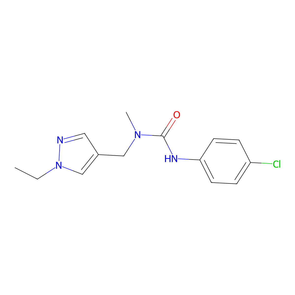 N'-(4-Chlorophenyl)-N-[(1-ethyl-1H-pyrazol-4-YL)methyl]-N-methylurea molecular structure, CAS 515175-83-4