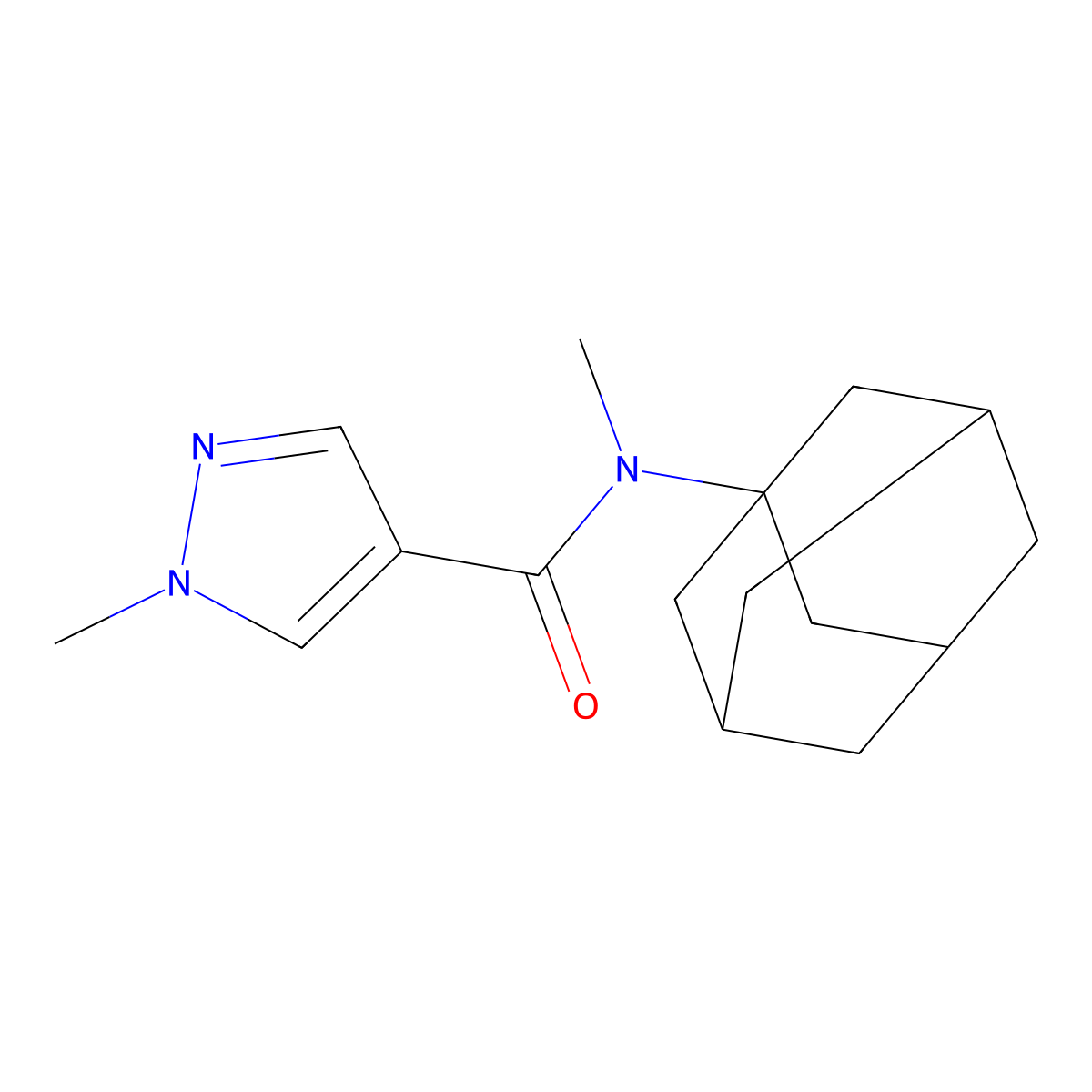 N-(1-adamantyl)-N,1-dimethylpyrazole-4-carboxamide molecular structure, CAS 515176-84-8