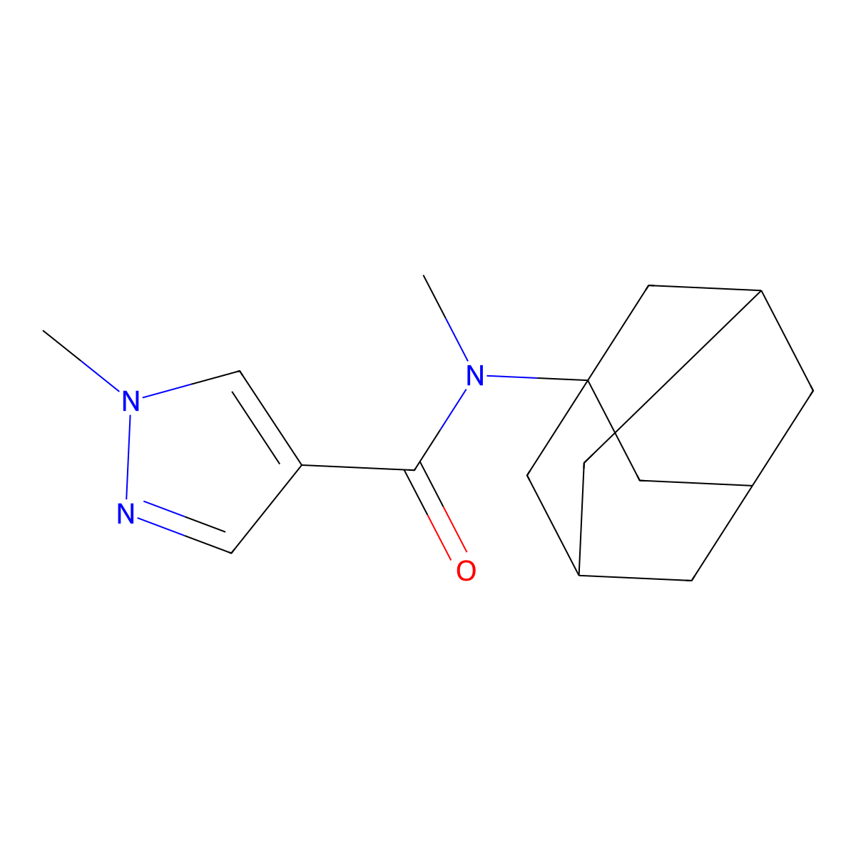 N-(1-adamantyl)-N,1-dimethylpyrazole-4-carboxamide molecular structure, CAS 515176-84-8