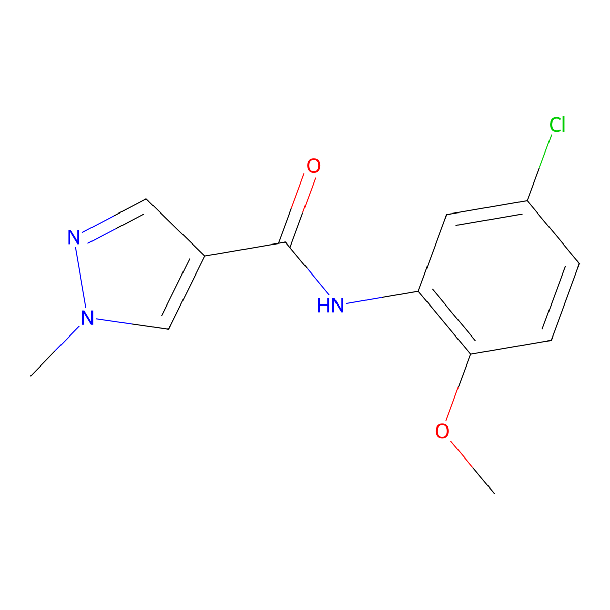 N-(5-chloro-2-methoxyphenyl)-1-methylpyrazole-4-carboxamide molecular structure, CAS 515176-88-2