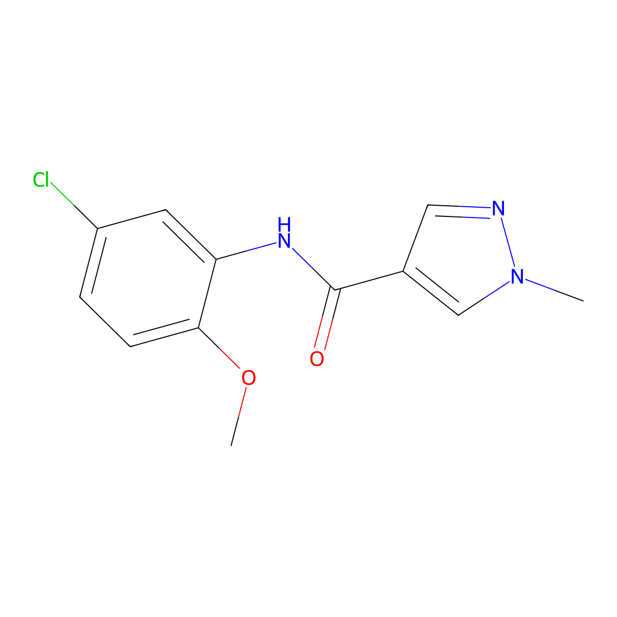 N-(5-chloro-2-methoxyphenyl)-1-methylpyrazole-4-carboxamide molecular structure, CAS 515176-88-2