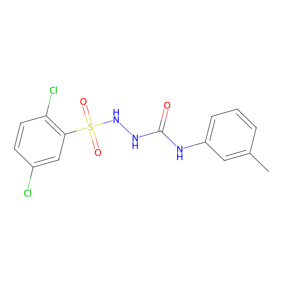 1-[(2,5-Dichlorophenyl)sulfonylamino]-3-(3-methylphenyl)urea molecular structure, CAS 515177-13-6