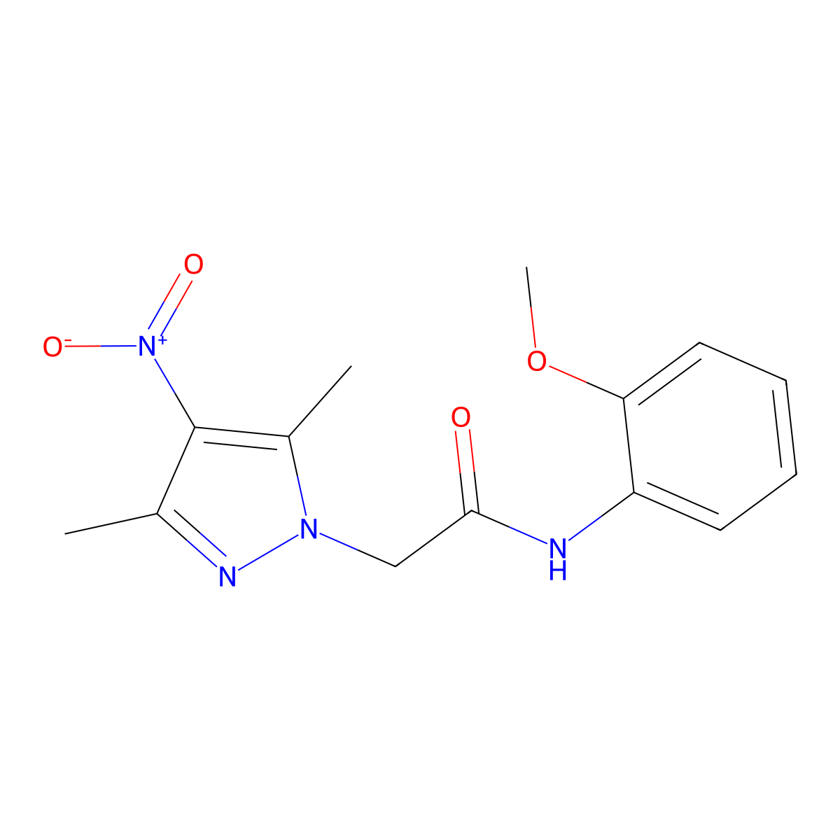 2-(3,5-dimethyl-4-nitropyrazol-1-yl)-N-(2-methoxyphenyl)acetamide molecular structure, CAS 515177-20-5
