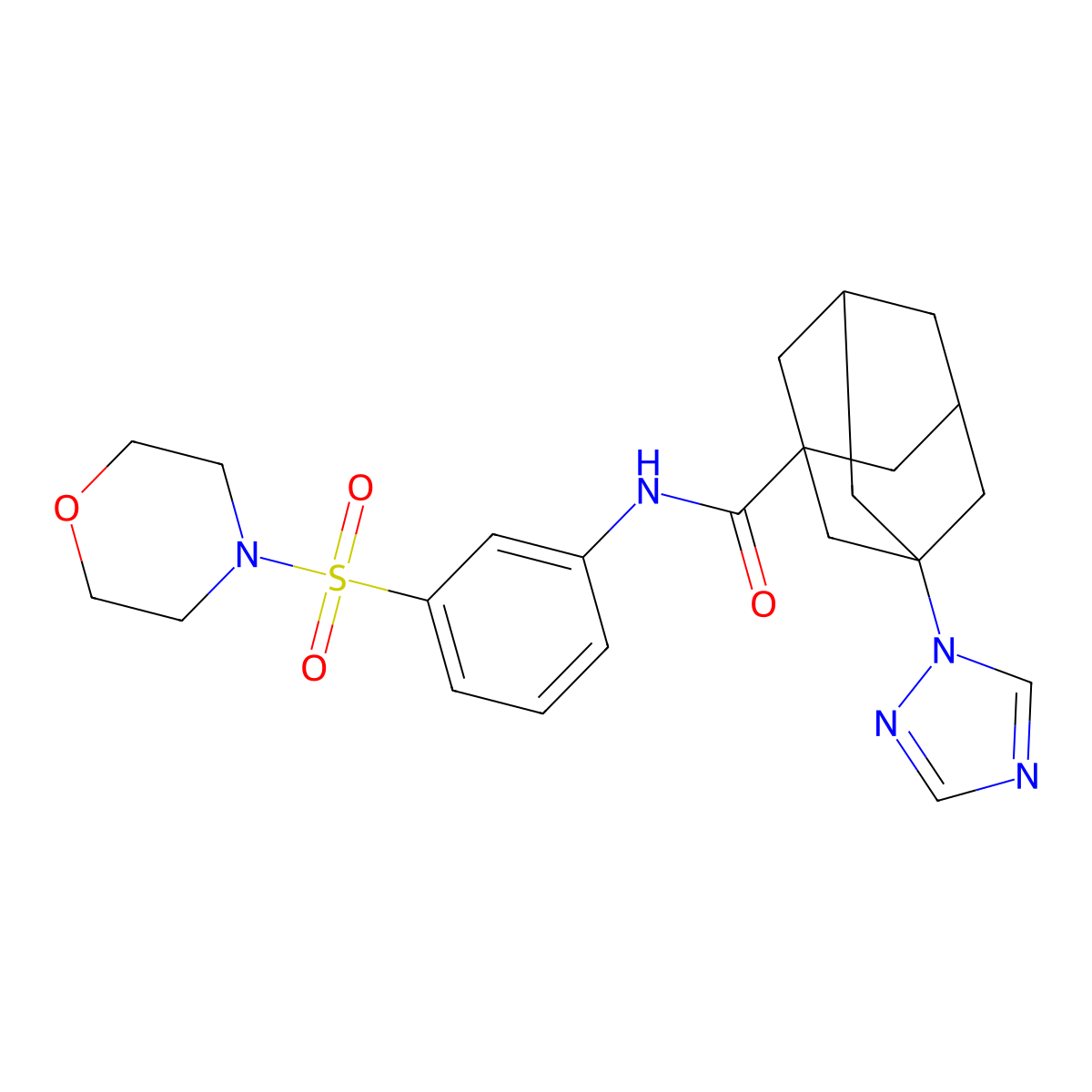 N-(3-morpholin-4-ylsulfonylphenyl)-3-(1,2,4-triazol-1-yl)adamantane-1-carboxamide molecular structure, CAS 515177-57-8