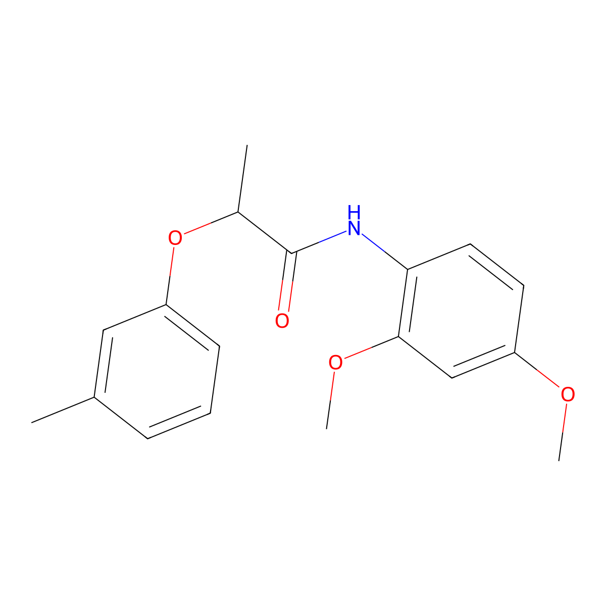 N-(2,4-dimethoxyphenyl)-2-(3-methylphenoxy)propanamide molecular structure, CAS 515177-91-0