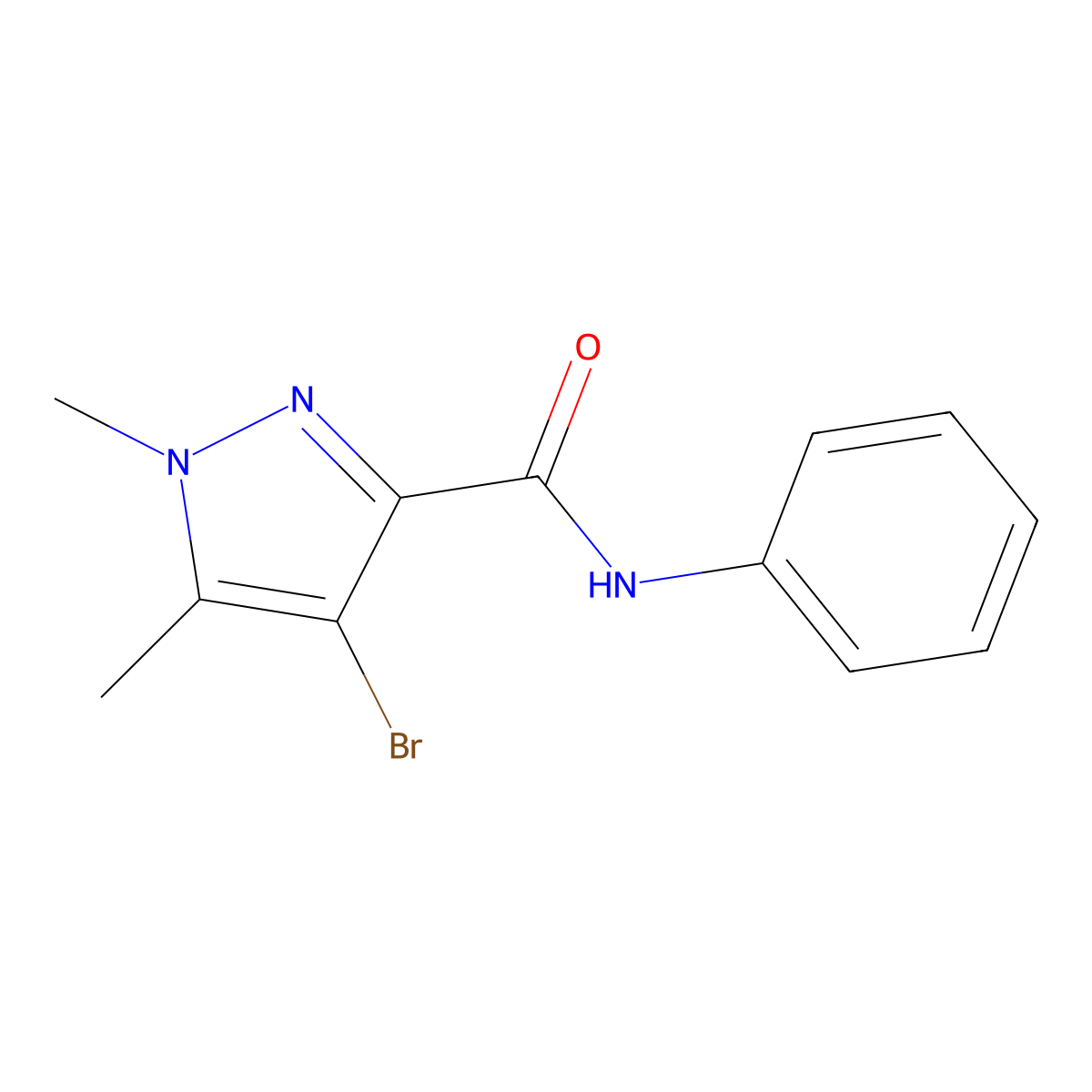 4-bromo-1,5-dimethyl-N-phenyl-1H-pyrazole-3-carboxamide molecular structure, CAS 515177-92-1