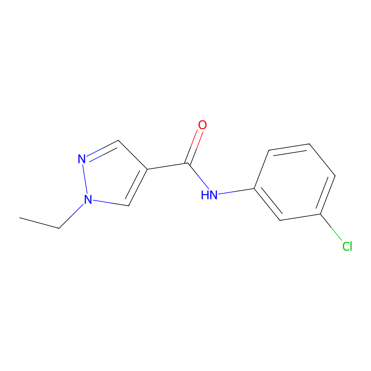 N-(3-chlorophenyl)-1-ethylpyrazole-4-carboxamide molecular structure, CAS 515178-20-8