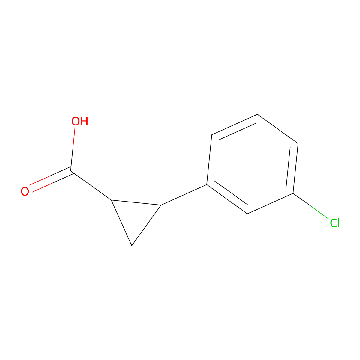 (1S,2S)-2-(3-Chlorophenyl)cyclopropane-1-carboxylic acid molecular structure, CAS 515179-15-4