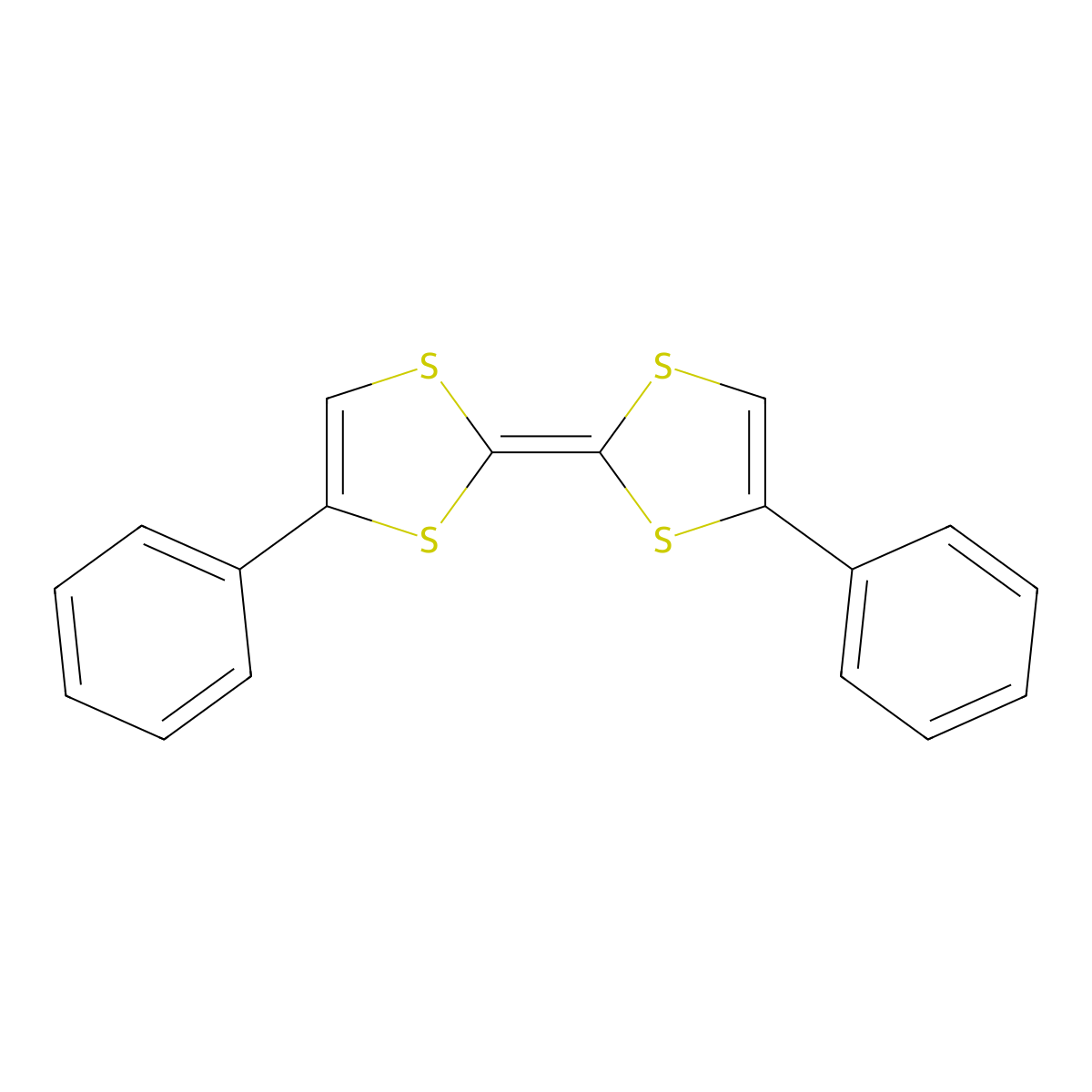 4-Phenyl-2-(4-phenyl-1,3-dithiol-2-ylidene)-1,3-dithiole molecular structure, CAS 5152-94-3