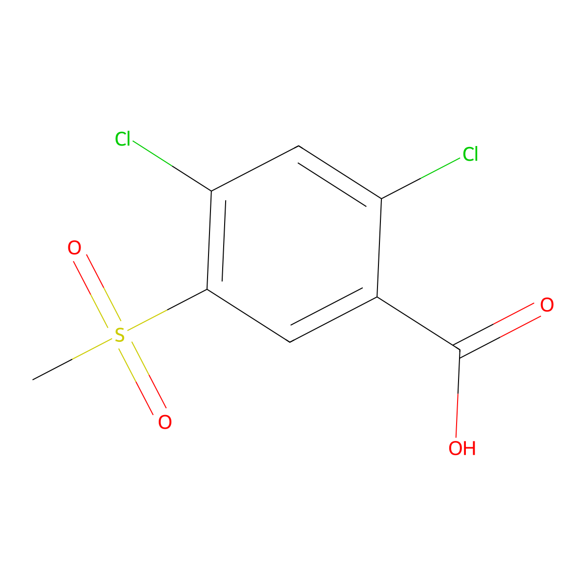 2,4-Dichloro-5-methanesulfonylbenzoic acid molecular structure, CAS 51521-75-6