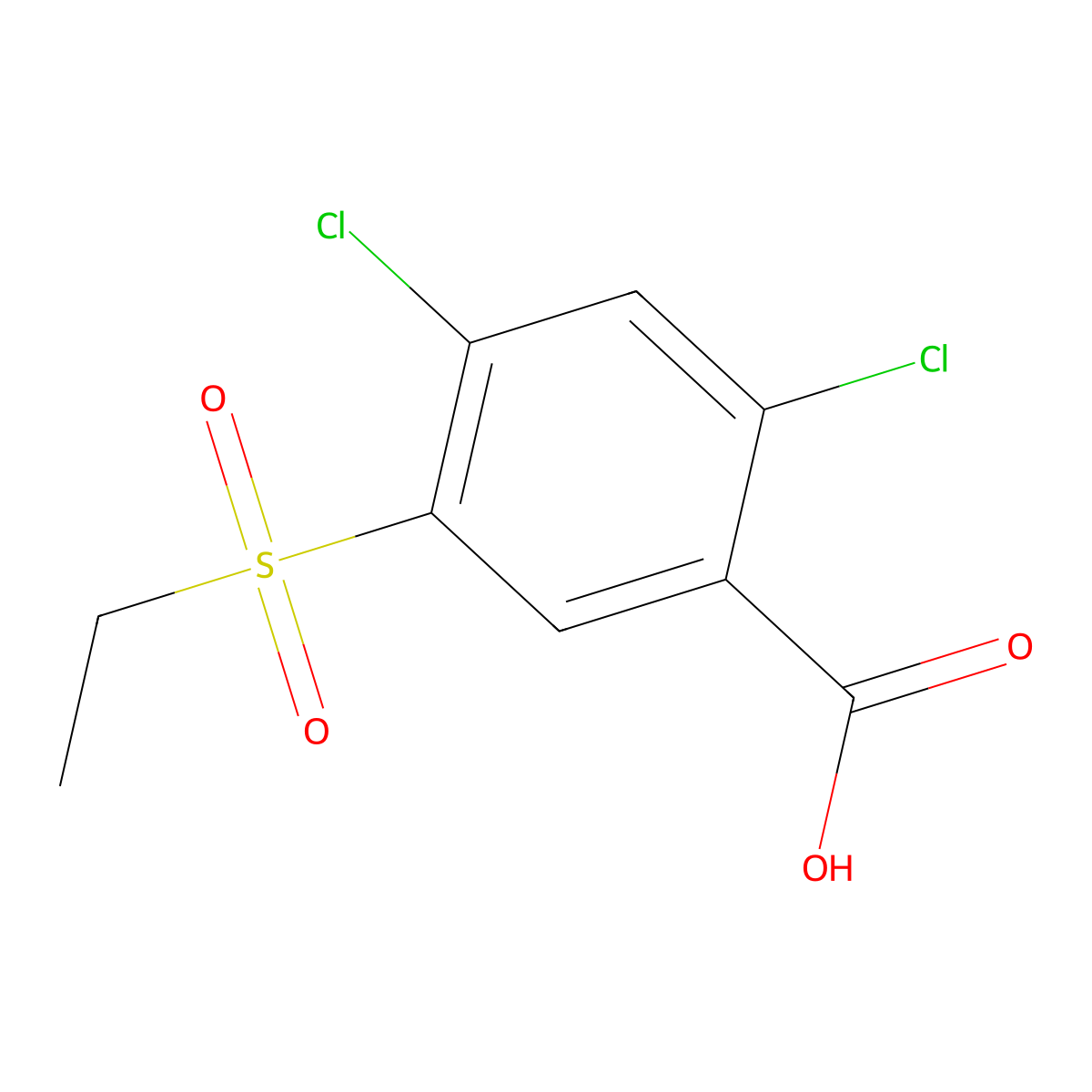 2,4-Dichloro-5-ethylsulfonylbenzoic acid molecular structure, CAS 51521-80-3