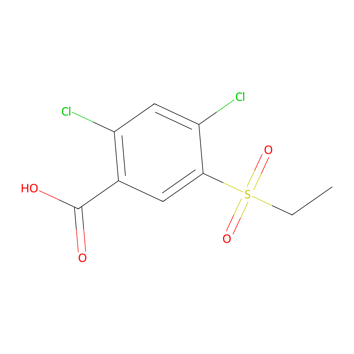 2,4-Dichloro-5-ethylsulfonylbenzoic acid molecular structure, CAS 51521-80-3