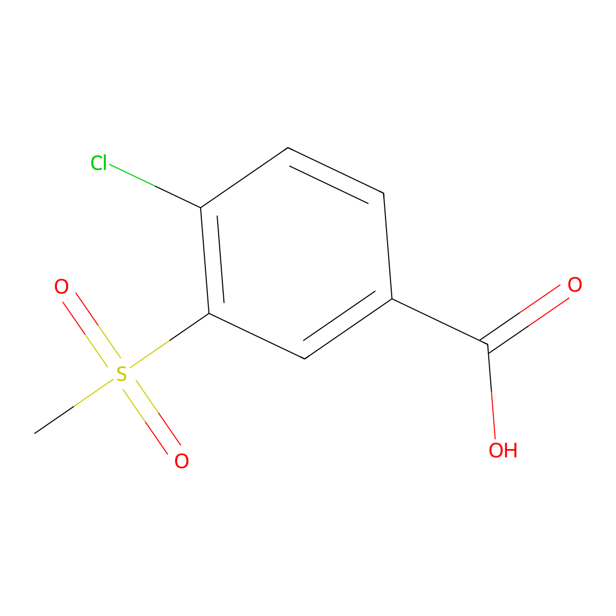 4-Chloro-3-methanesulfonylbenzoic acid molecular structure, CAS 51522-07-7