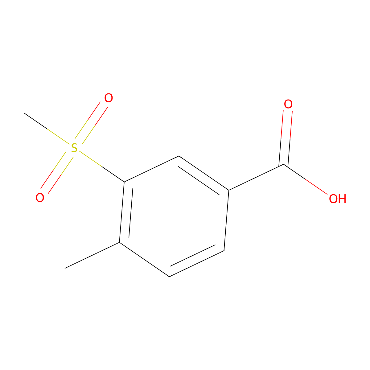 3-Methanesulfonyl-4-methylbenzoic acid molecular structure, CAS 51522-22-6