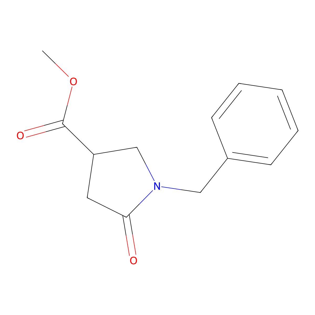 Methyl 1-benzyl-5-oxopyrrolidine-3-carboxylate molecular structure, CAS 51523-00-3