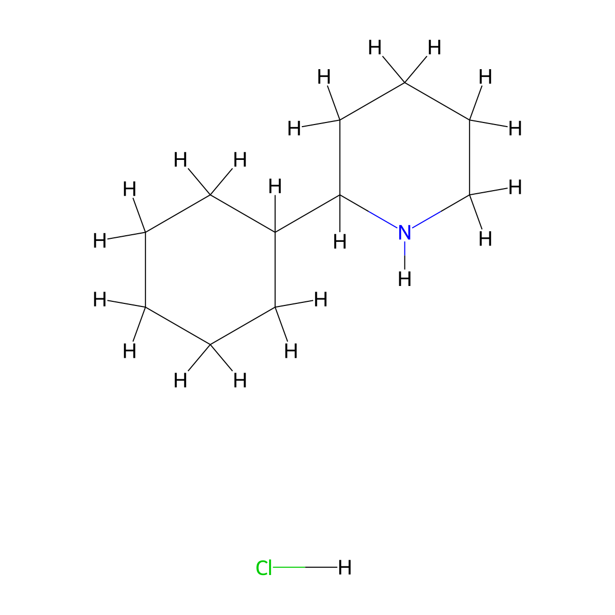 2-Cyclohexylpiperidine hydrochloride molecular structure, CAS 51523-81-0