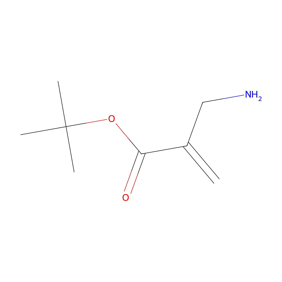 Tert-butyl 2-(aminomethyl)prop-2-enoate molecular structure, CAS 51523-96-7