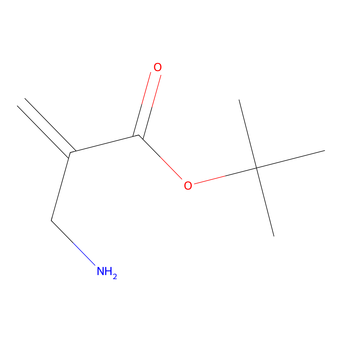 Tert-butyl 2-(aminomethyl)prop-2-enoate molecular structure, CAS 51523-96-7