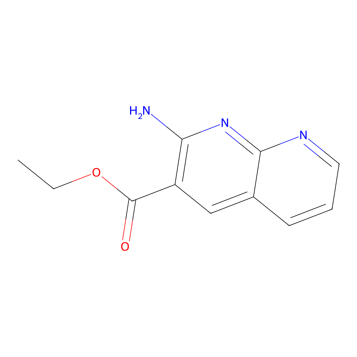 Ethyl 2-amino-1,8-naphthyridine-3-carboxylate molecular structure, CAS 51527-93-6