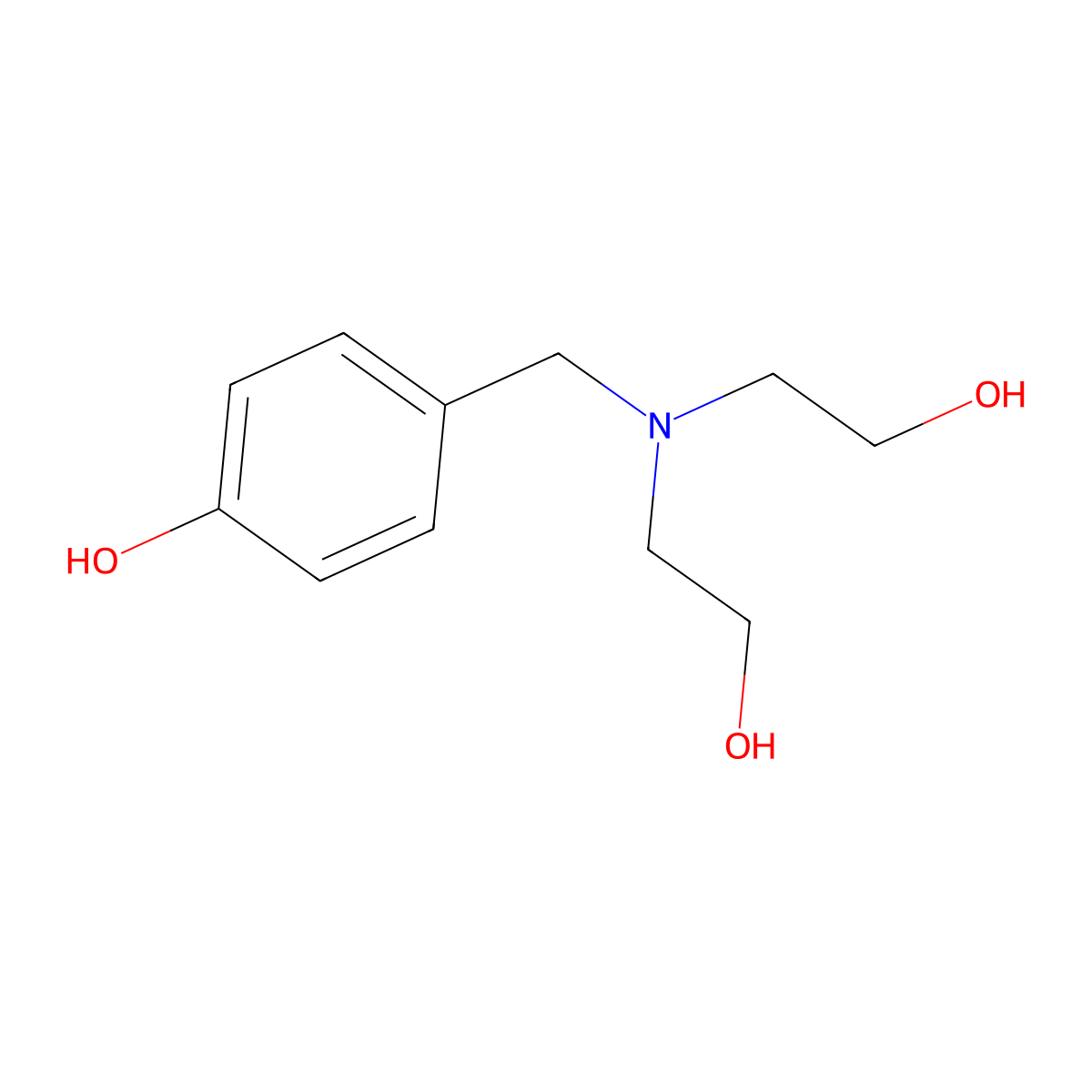 4-[[Bis(2-hydroxyethyl)amino]methyl]phenol molecular structure, CAS 51527-97-0